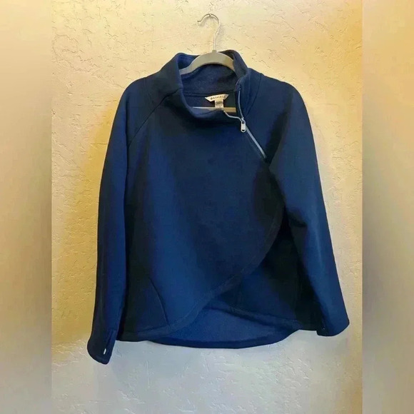 Athleta asymmetrical fleece lined cowl neck pullover sweatshirt size LP athletic - Picture 3 of 7